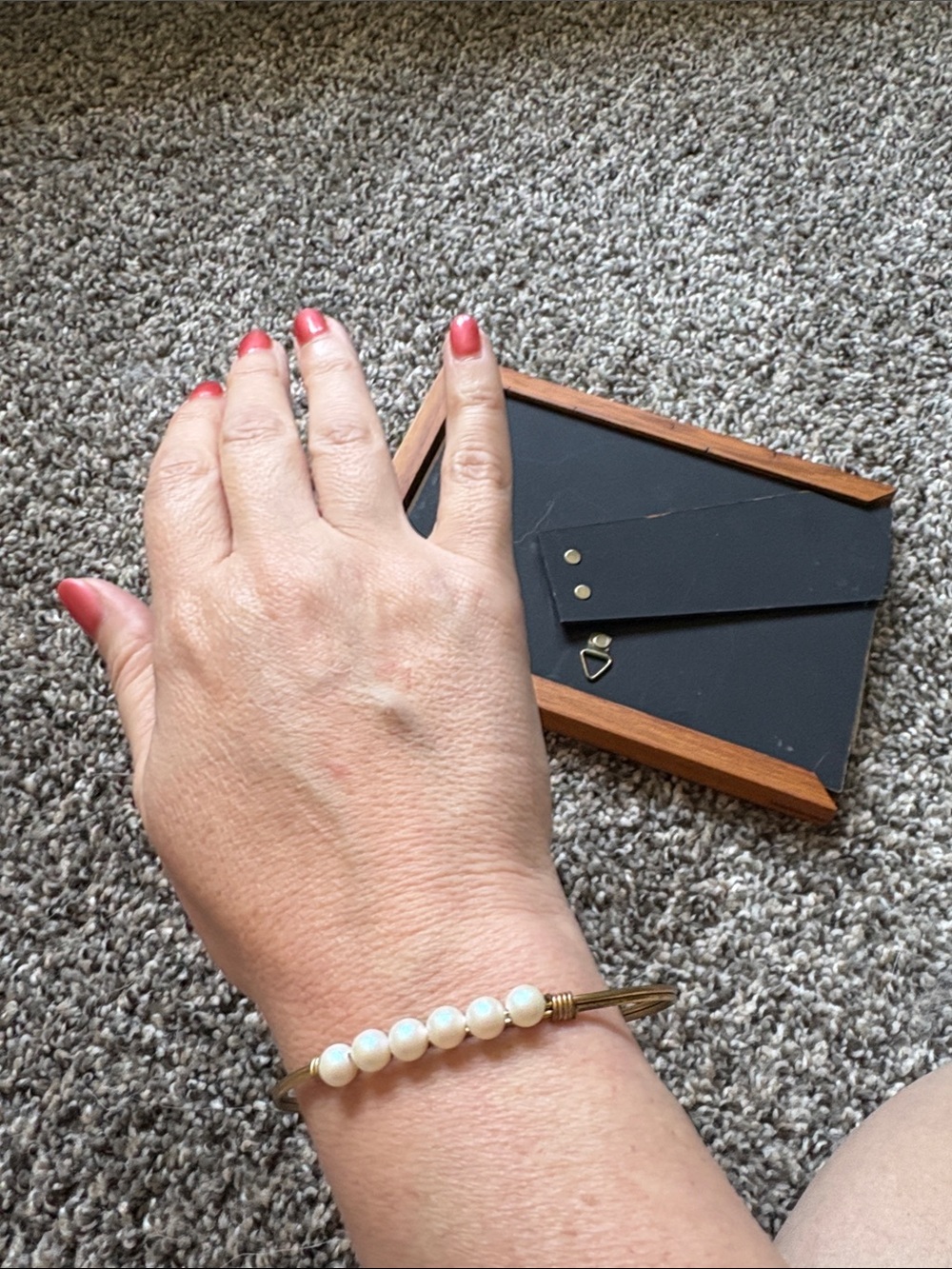Luca + Danni Gold Wire Bracelet with Pearly White Beads